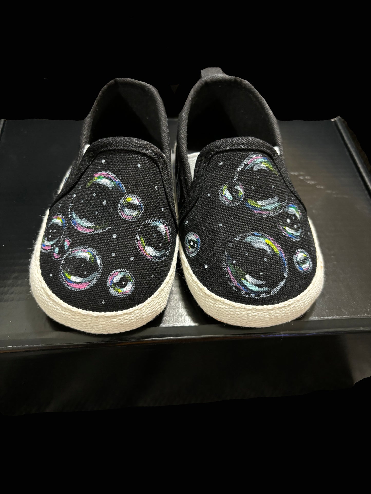 Children's Custom Hand Painted, Bubble Shoes - 4T, Foot Length: 4.6 In