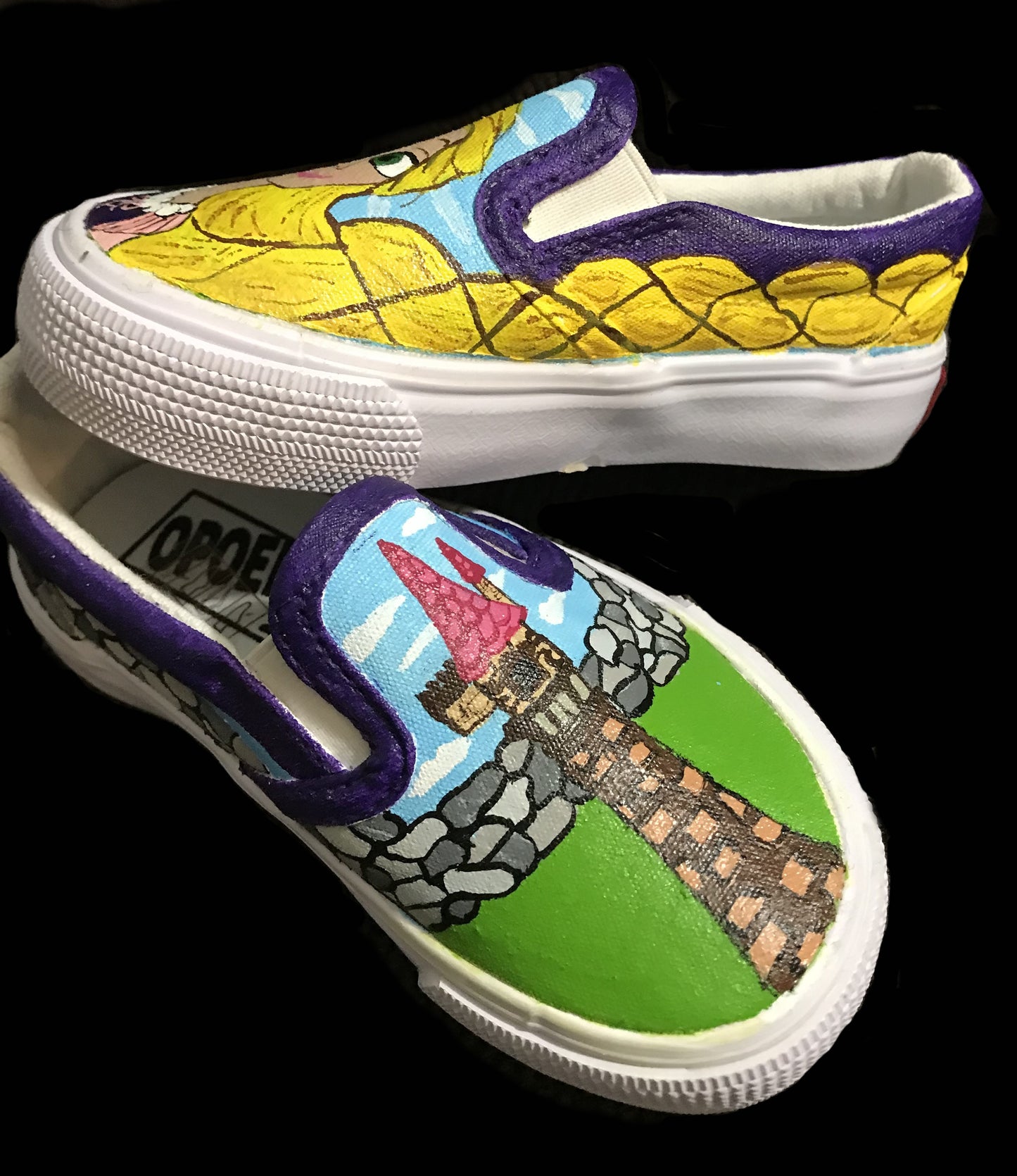 Children’s Custom Hand Painted Rapunzel Shoes - Size 7.5