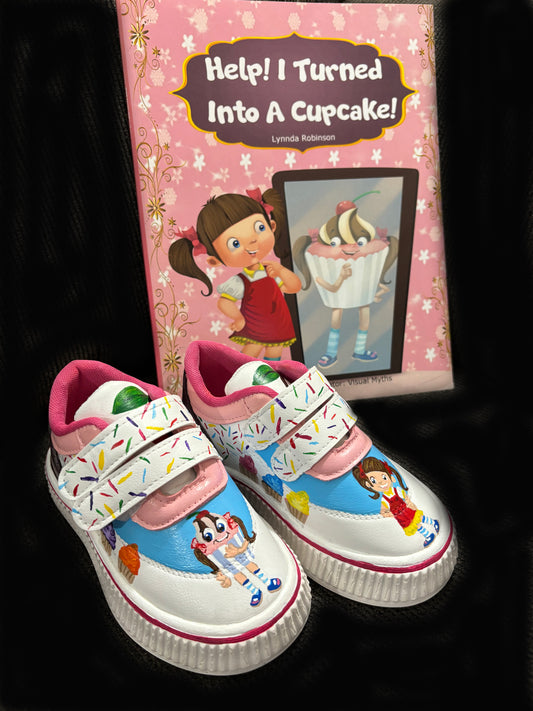 Children’s Custom Hand Painted, Sally the Cupcake Shoes - Size 7