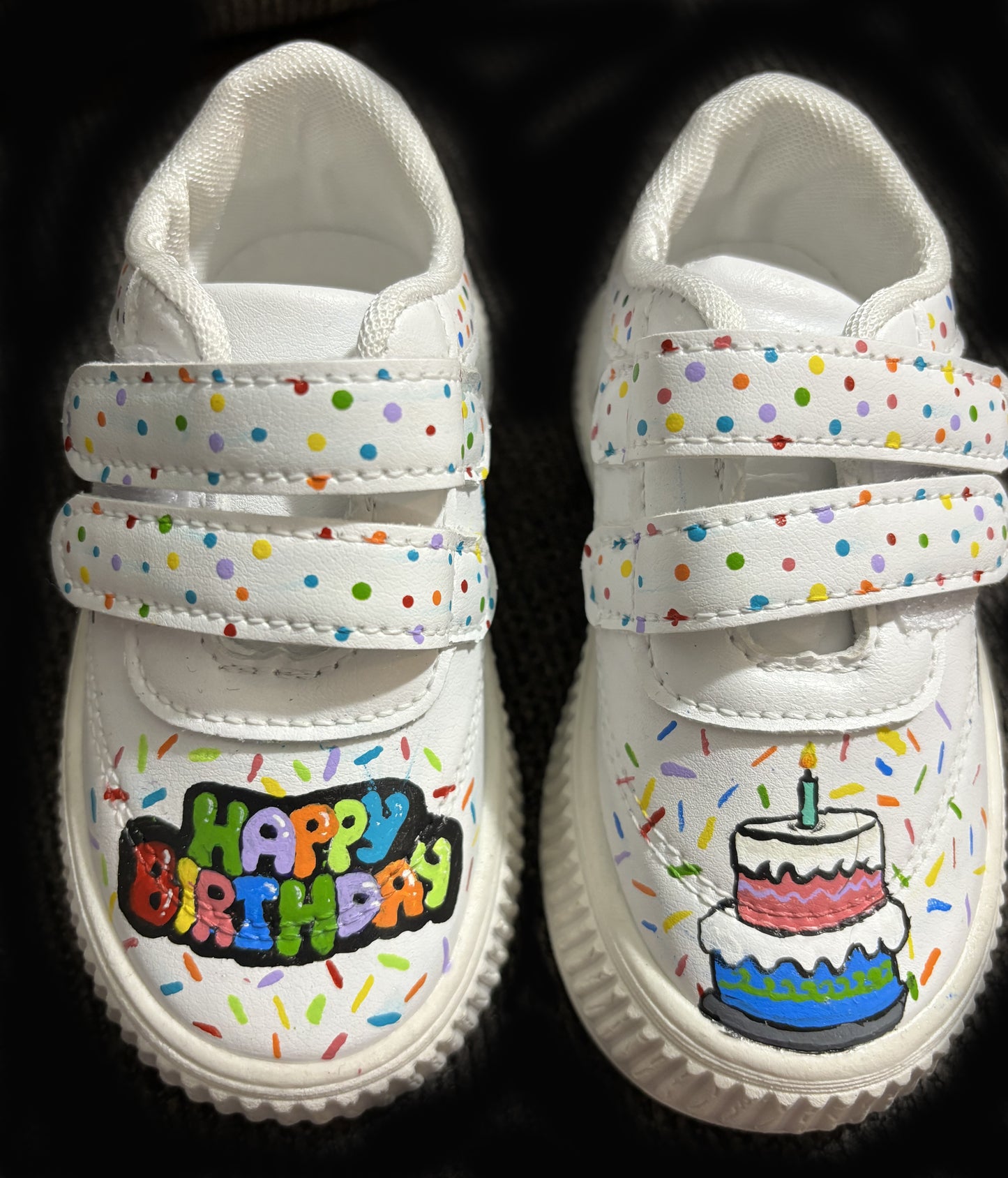 Children’s Custom Hand Painted, Birthday Shoes - Size 6 T