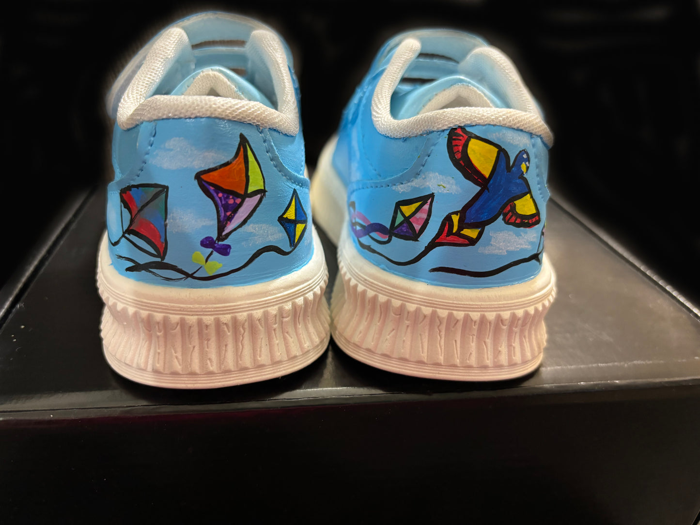 Children’s Custom Hand Painted, Sunshine Half & Half Shoes - Educational, Teaching Shoes - Size 7