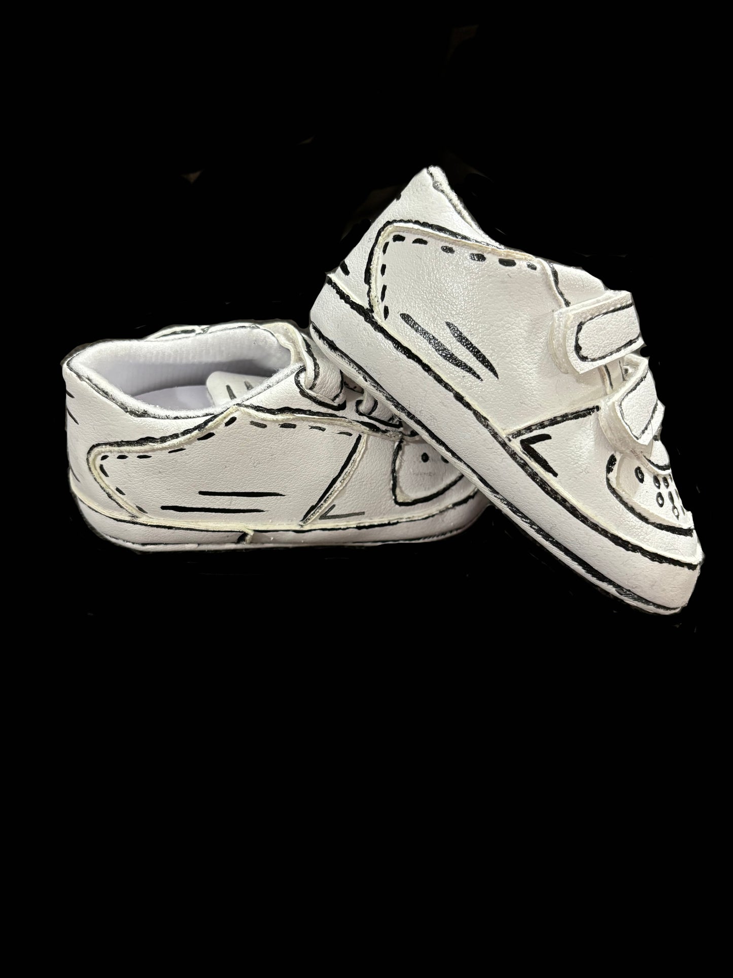 Children's Custom Hand-Painted White Cartoon Shoes - Size 3T