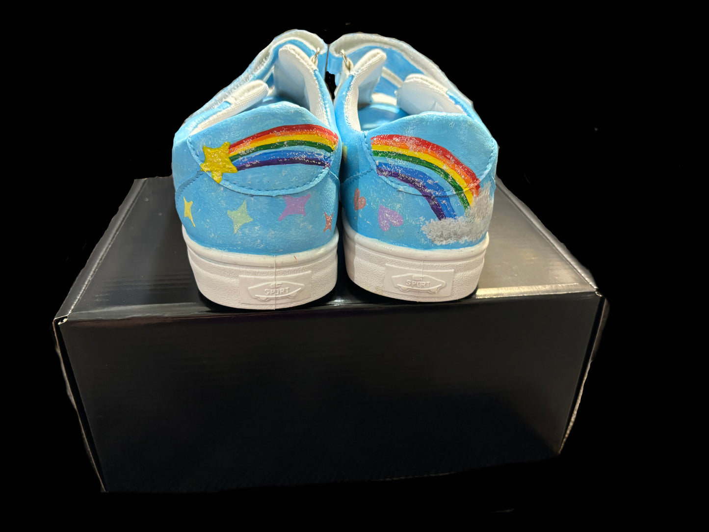 Children’s Custom Hand Painted, Unicorn Half & Half Shoes - Educational, Teaching Shoes - Size 11.5 Youth