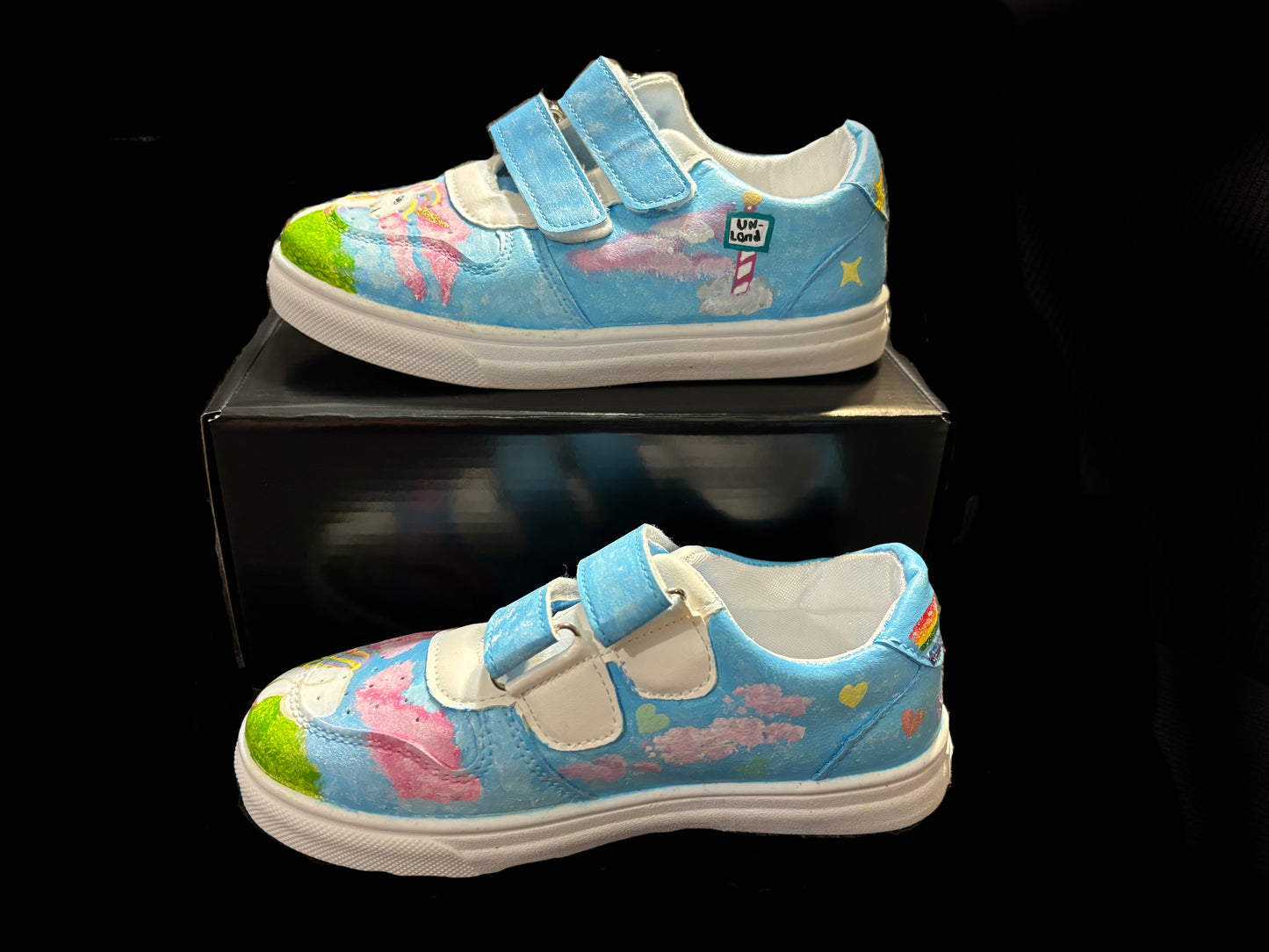 Children’s Custom Hand Painted, Unicorn Half & Half Shoes - Educational, Teaching Shoes - Size 11.5 Youth