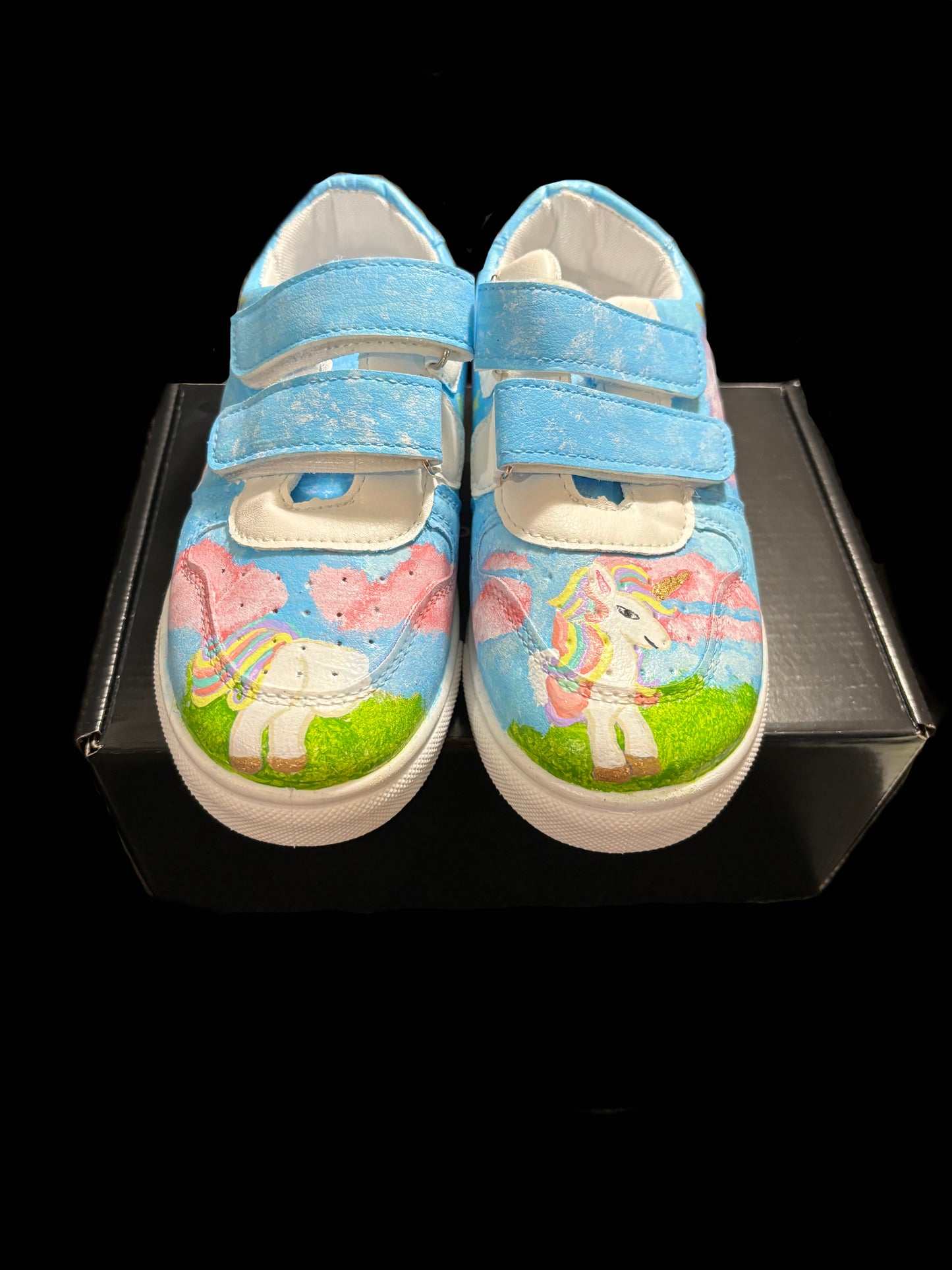 Children’s Custom Hand Painted, Unicorn Half & Half Shoes - Educational, Teaching Shoes - Size 11.5 Youth