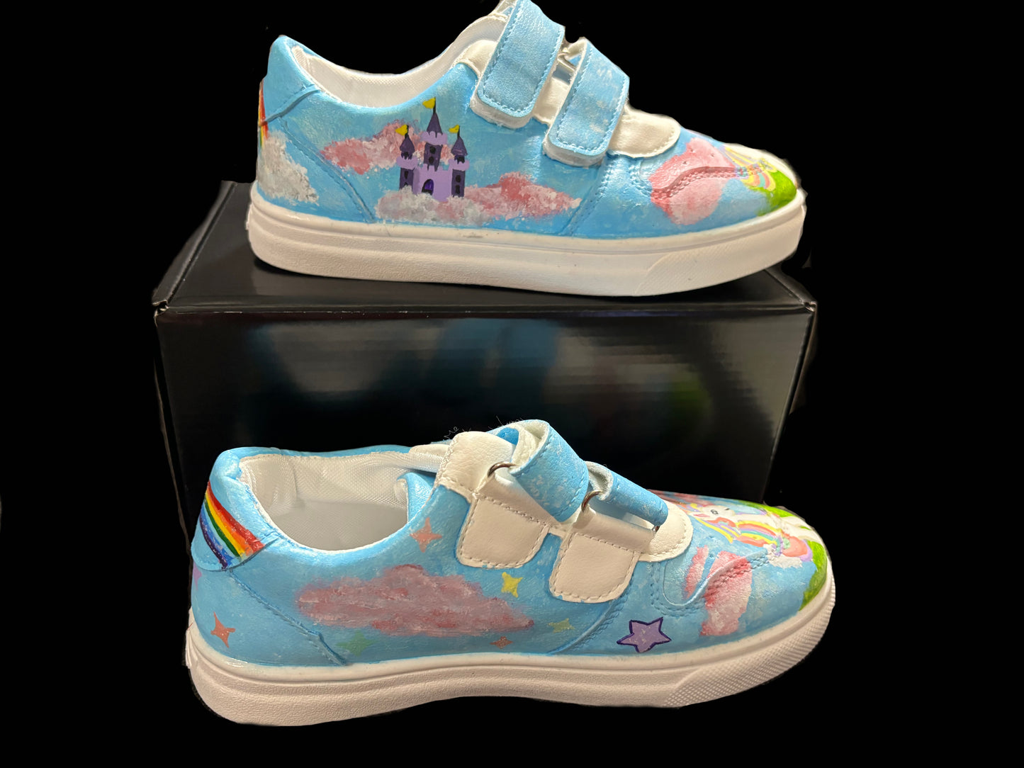 Children’s Custom Hand Painted, Unicorn Half & Half Shoes - Educational, Teaching Shoes - Size 11.5 Youth